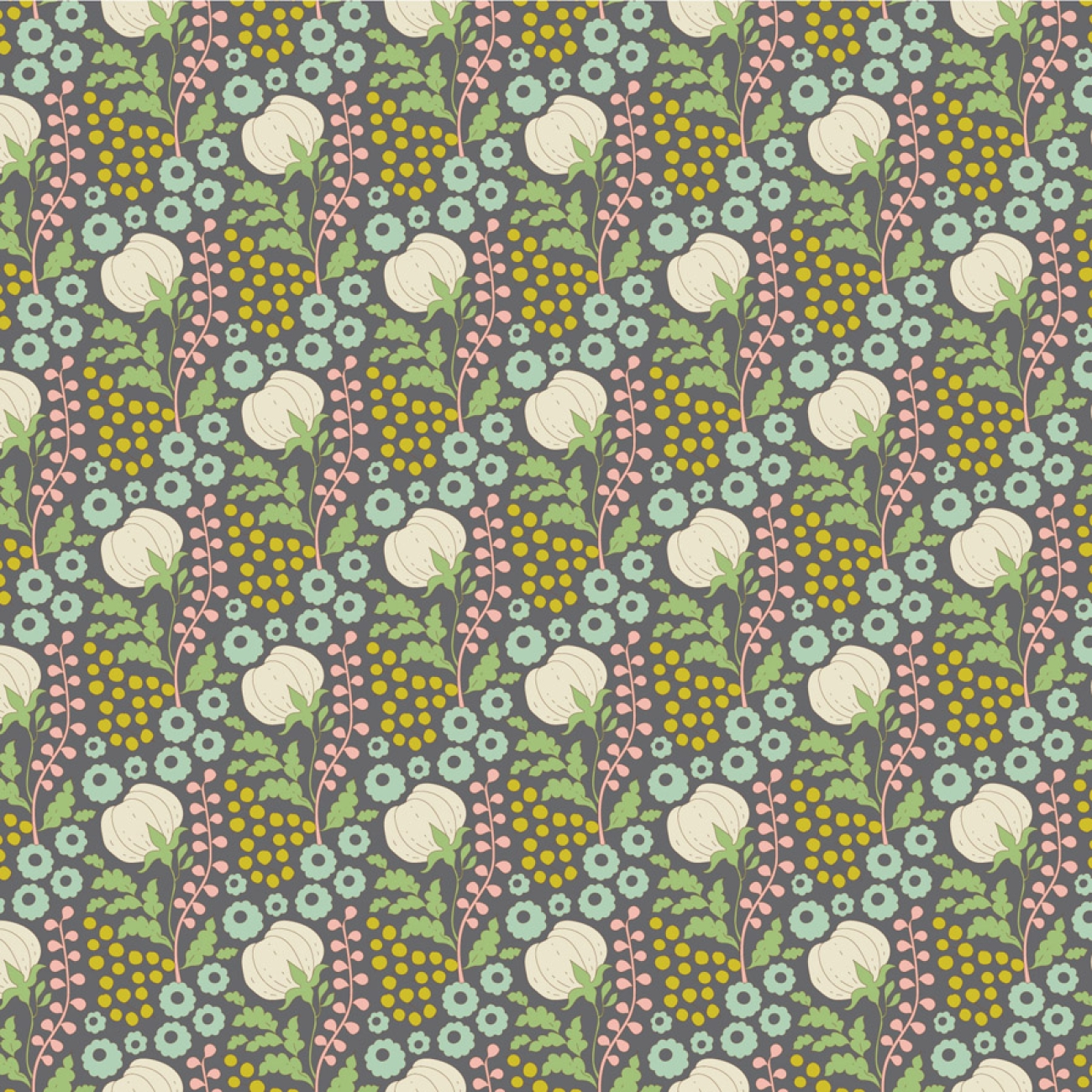 Tilda Patchwork Stoff Baumwolle - Sanctuary - Cottonfield Greygreen